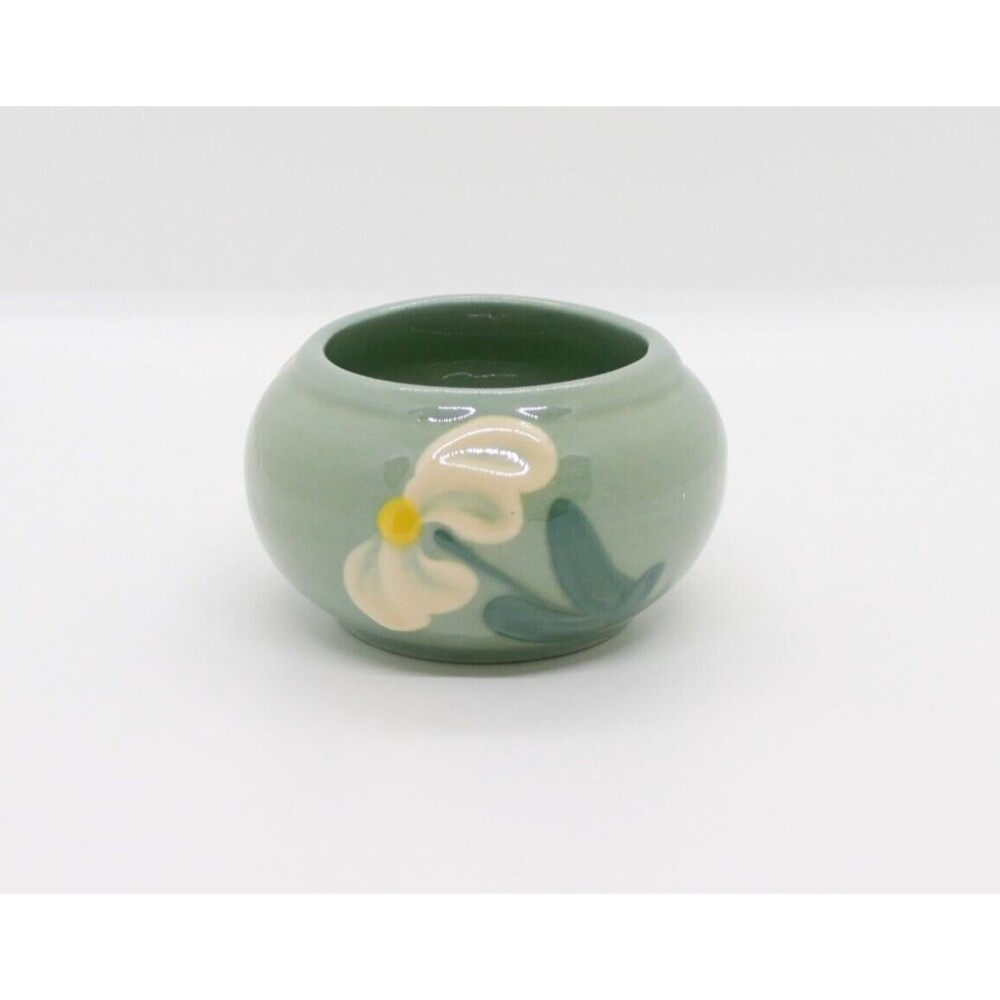 SOLD Ceramic Candle Votive Holder Trinket Bowl Vessel Floral Flower Daisy